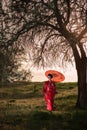 Walking woman Ã¢â¬â asian style portrait Royalty Free Stock Photo